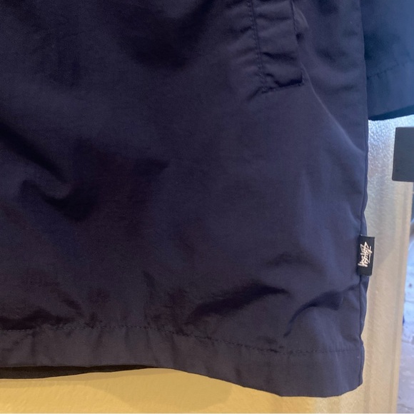 STUSSY Navy Graphic Lightweight Snap Button Hoodie Jacket Size Small-Unisex - Picture 6 of 9